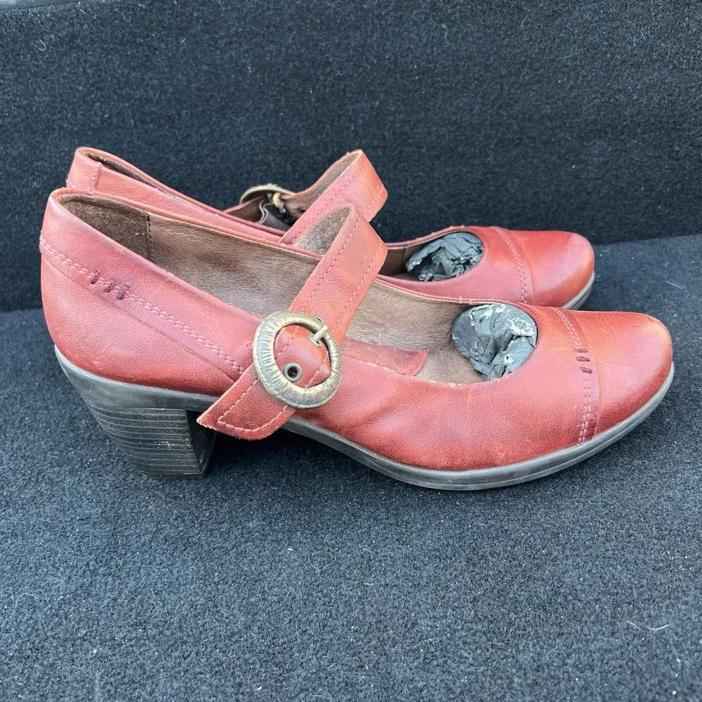 PIKOLINOS Shoes Mary Jane Pumps Gandia Arcilla Burgundy Leather Women's 40/9.5